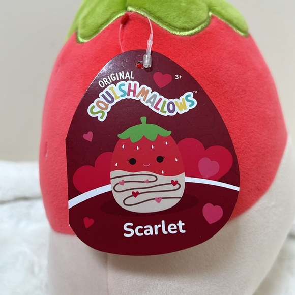 SQUISHMALLOWS 'SCARLET' 8 INCH WHITE CHOCOLATE STRAWBERRY - Picture 3 of 4